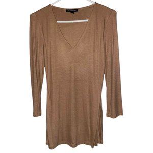 INC International Concepts Long Sleeve Lined V-Neck Ribbed Shirt Size Large